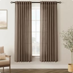 96 inch Long Linen Curtains 2 Panels for Living Room Back Tab Cream Ivory Light Filtering Semi Sheer Curtain 96 inches Long Boho Farmhouse Rustic Linen Drapes Floor to Ceiling Length 8 FT