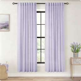 96 inch Long Linen Curtains 2 Panels for Living Room Back Tab Cream Ivory Light Filtering Semi Sheer Curtain 96 inches Long Boho Farmhouse Rustic Linen Drapes Floor to Ceiling Length 8 FT