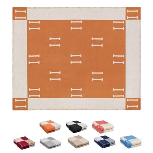 Fcteap h Blanket Soft Throw Blanket Faux Fleece Cashmere Plaid Warm Shawl Thick Knitted Plush Cozy Comfy for Women Throw Blanket for Sofa Couch Bed Queen King Size 55x66 in (Khaki)