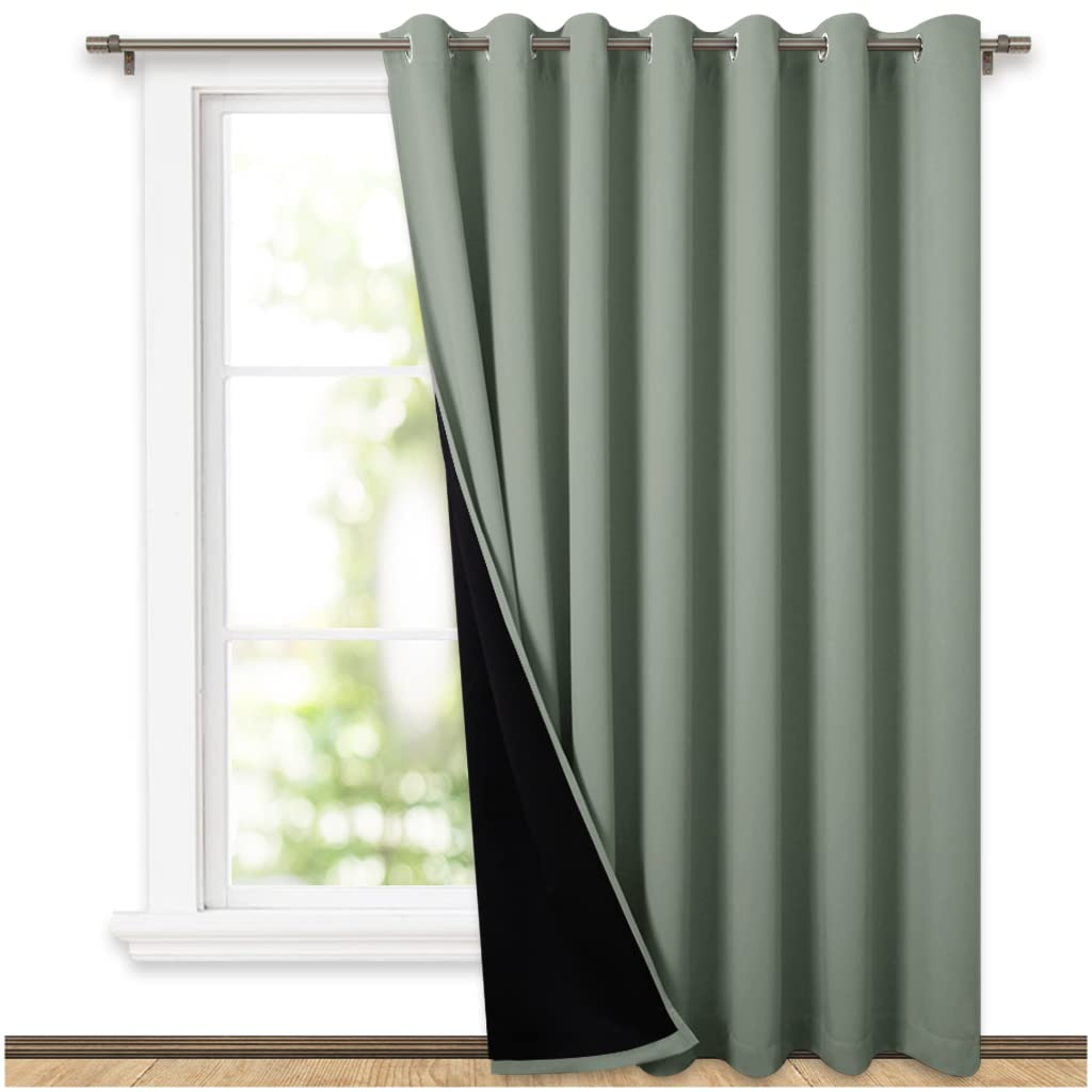 NICETOWN 100% Blackout Curtain 54 inches Long, Double-Deck Completely Blackout Window Treatment Thermal Insulated Lined Drape for Small Window (White, 1 PC, 52 inches Width Each Panel)
