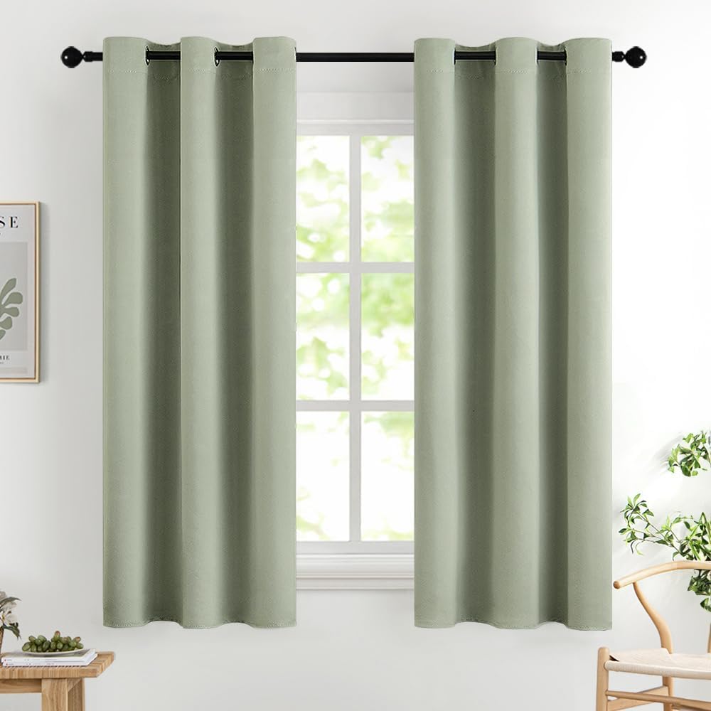 MIULEE Beige Blackout Bedroom Curtains Drapes 84 Inch Long 52"x84"