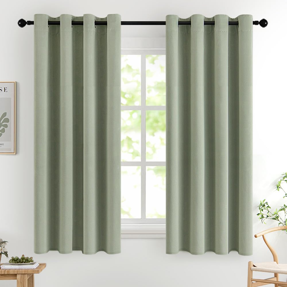 MIULEE Beige Blackout Bedroom Curtains Drapes 84 Inch Long 52"x84"