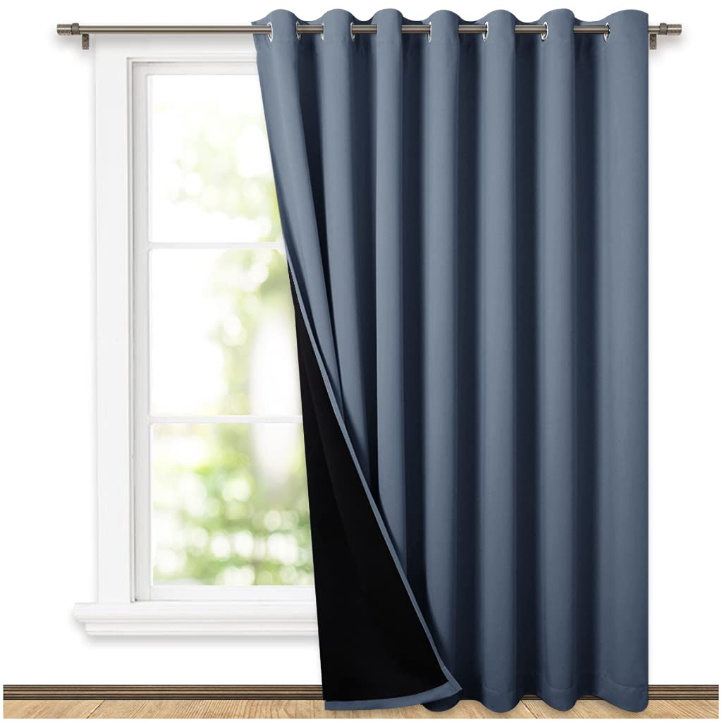 NICETOWN 100% Blackout Curtain 54 inches Long, Double-Deck Completely Blackout Window Treatment Thermal Insulated Lined Drape for Small Window (White, 1 PC, 52 inches Width Each Panel)