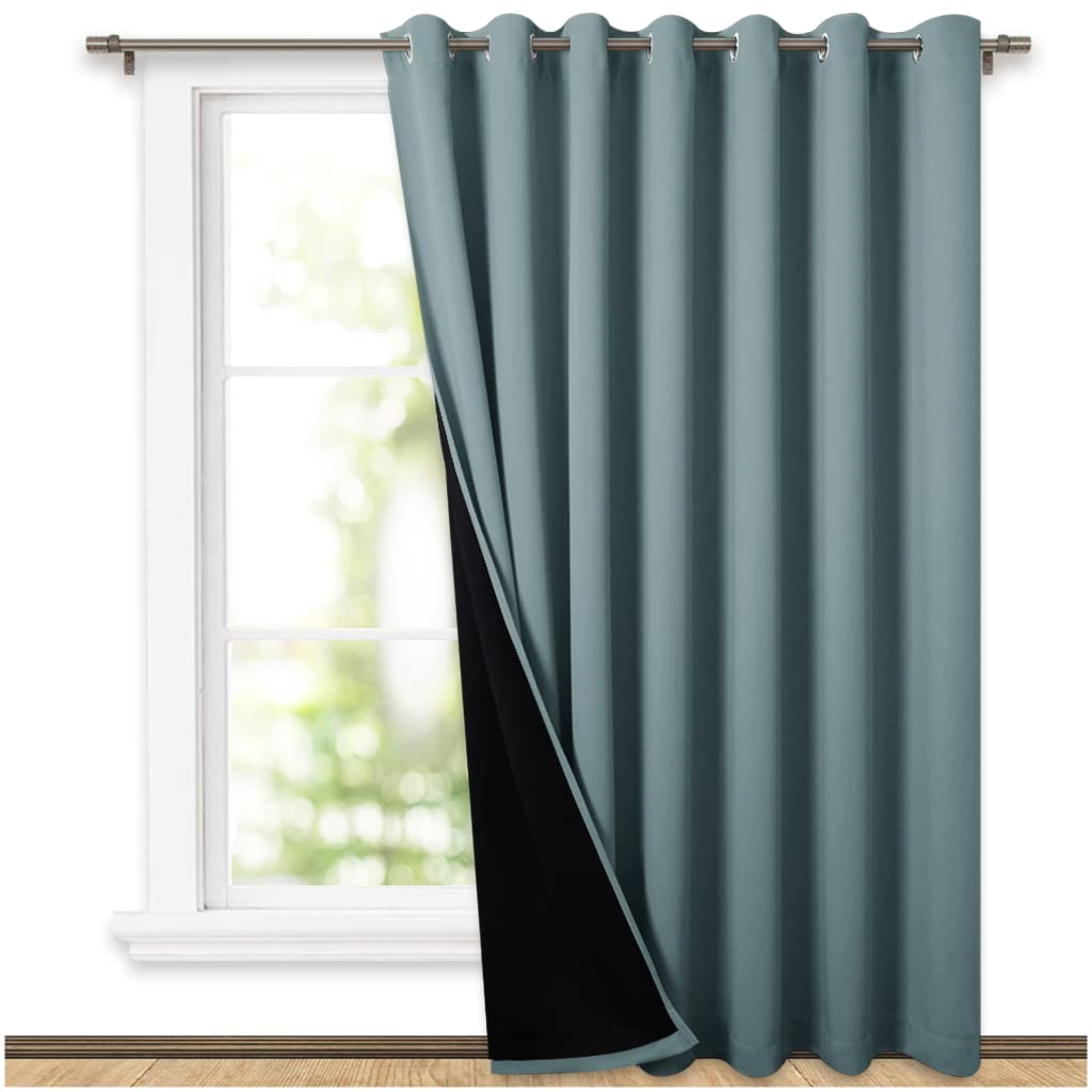NICETOWN 100% Blackout Curtain 54 inches Long, Double-Deck Completely Blackout Window Treatment Thermal Insulated Lined Drape for Small Window (White, 1 PC, 52 inches Width Each Panel)