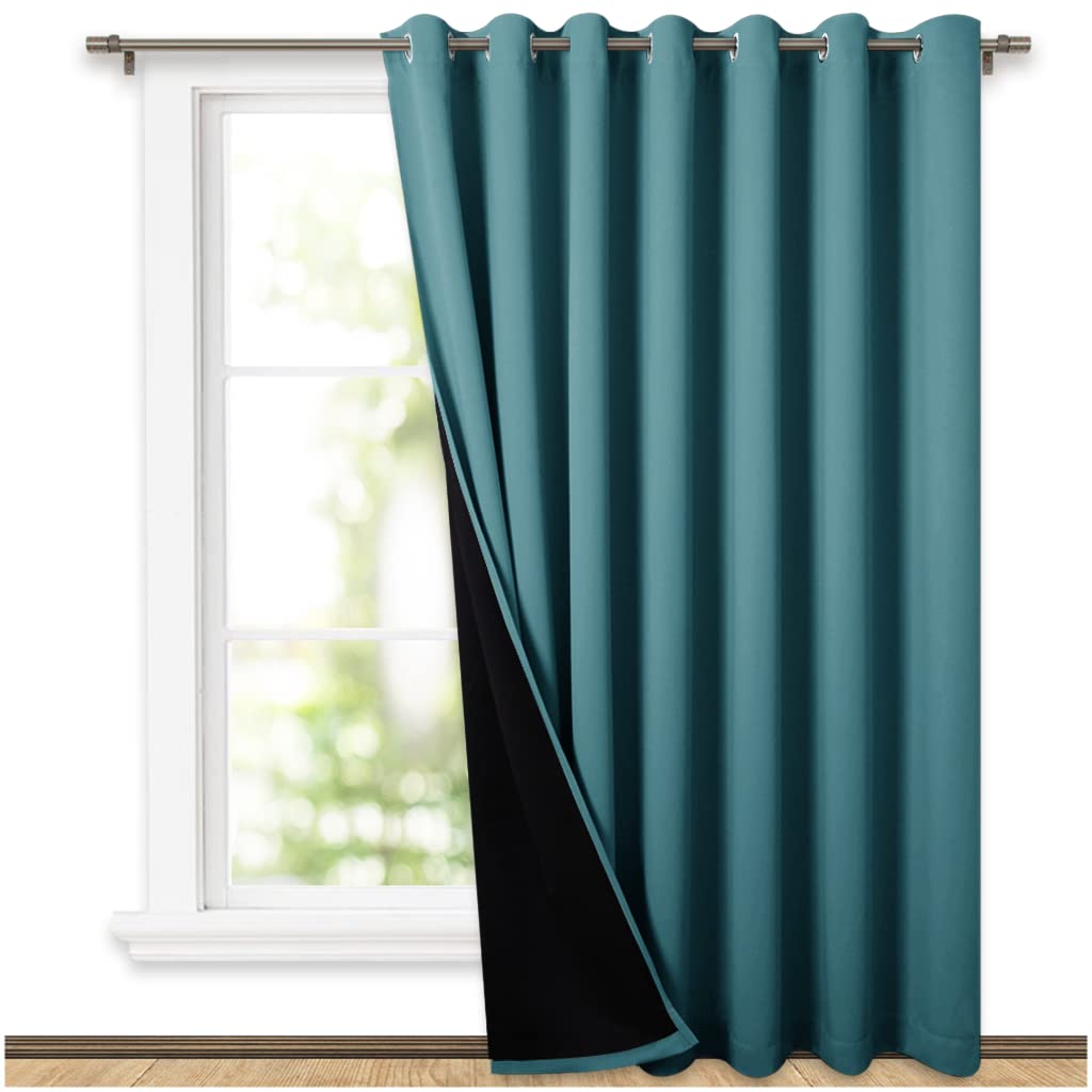 NICETOWN 100% Blackout Curtain 54 inches Long, Double-Deck Completely Blackout Window Treatment Thermal Insulated Lined Drape for Small Window (White, 1 PC, 52 inches Width Each Panel)