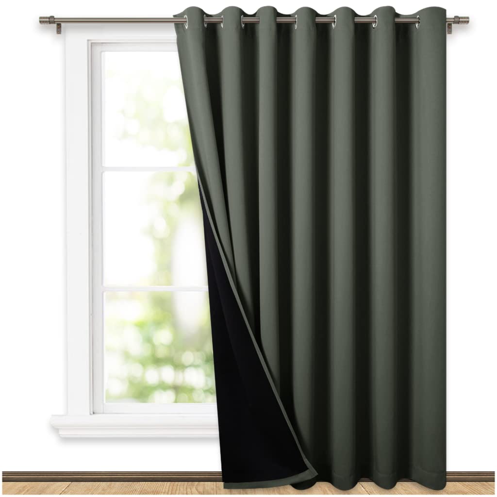 NICETOWN 100% Blackout Curtain 54 inches Long, Double-Deck Completely Blackout Window Treatment Thermal Insulated Lined Drape for Small Window (White, 1 PC, 52 inches Width Each Panel)
