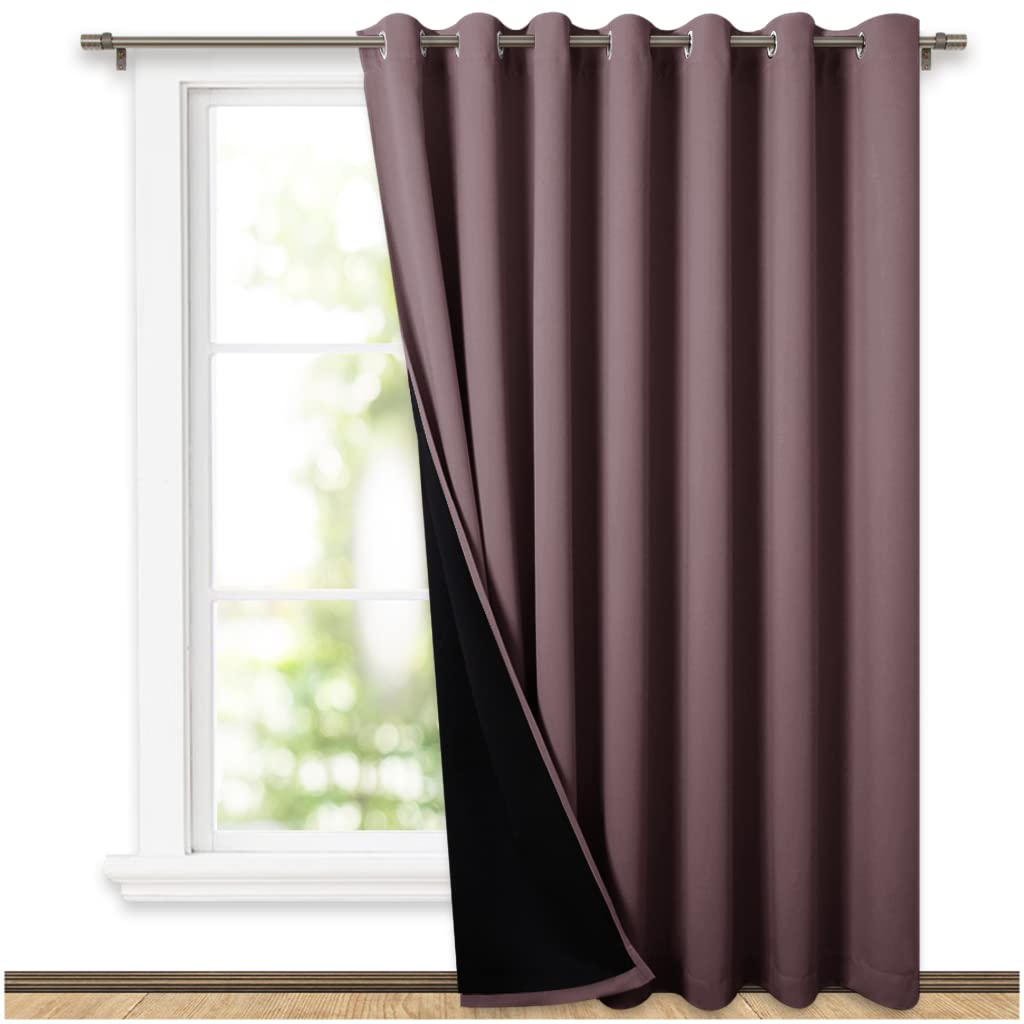 NICETOWN 100% Blackout Curtain 54 inches Long, Double-Deck Completely Blackout Window Treatment Thermal Insulated Lined Drape for Small Window (White, 1 PC, 52 inches Width Each Panel)