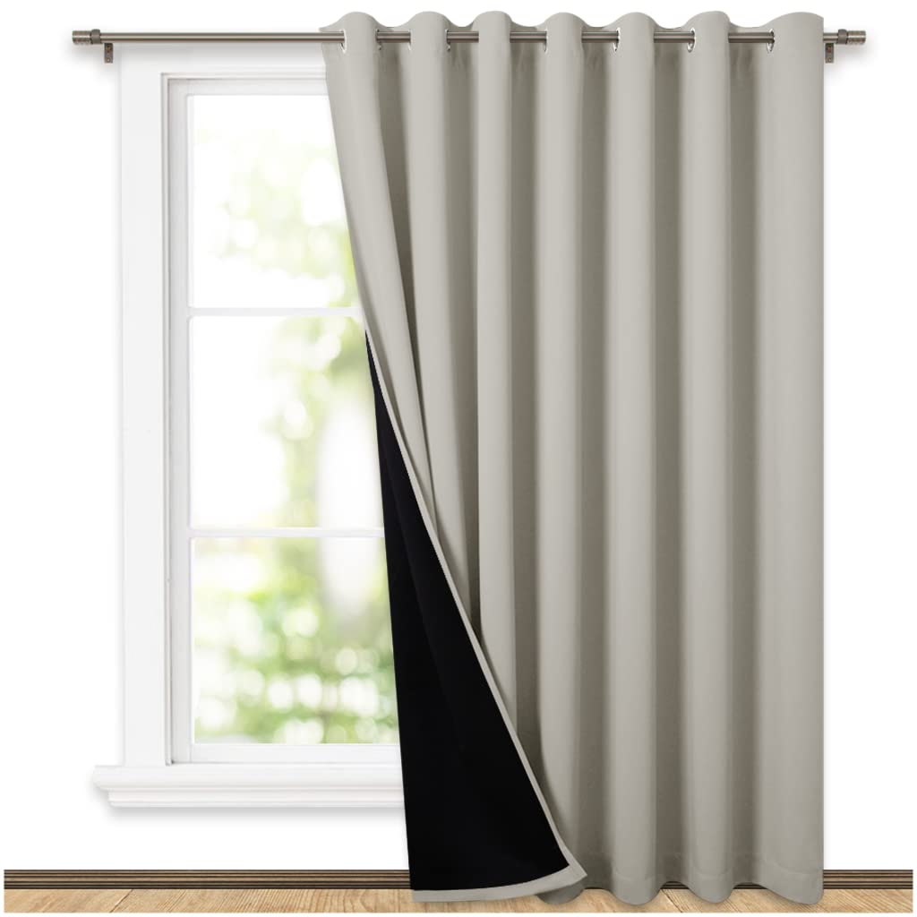 NICETOWN 100% Blackout Curtain 54 inches Long, Double-Deck Completely Blackout Window Treatment Thermal Insulated Lined Drape for Small Window (White, 1 PC, 52 inches Width Each Panel)