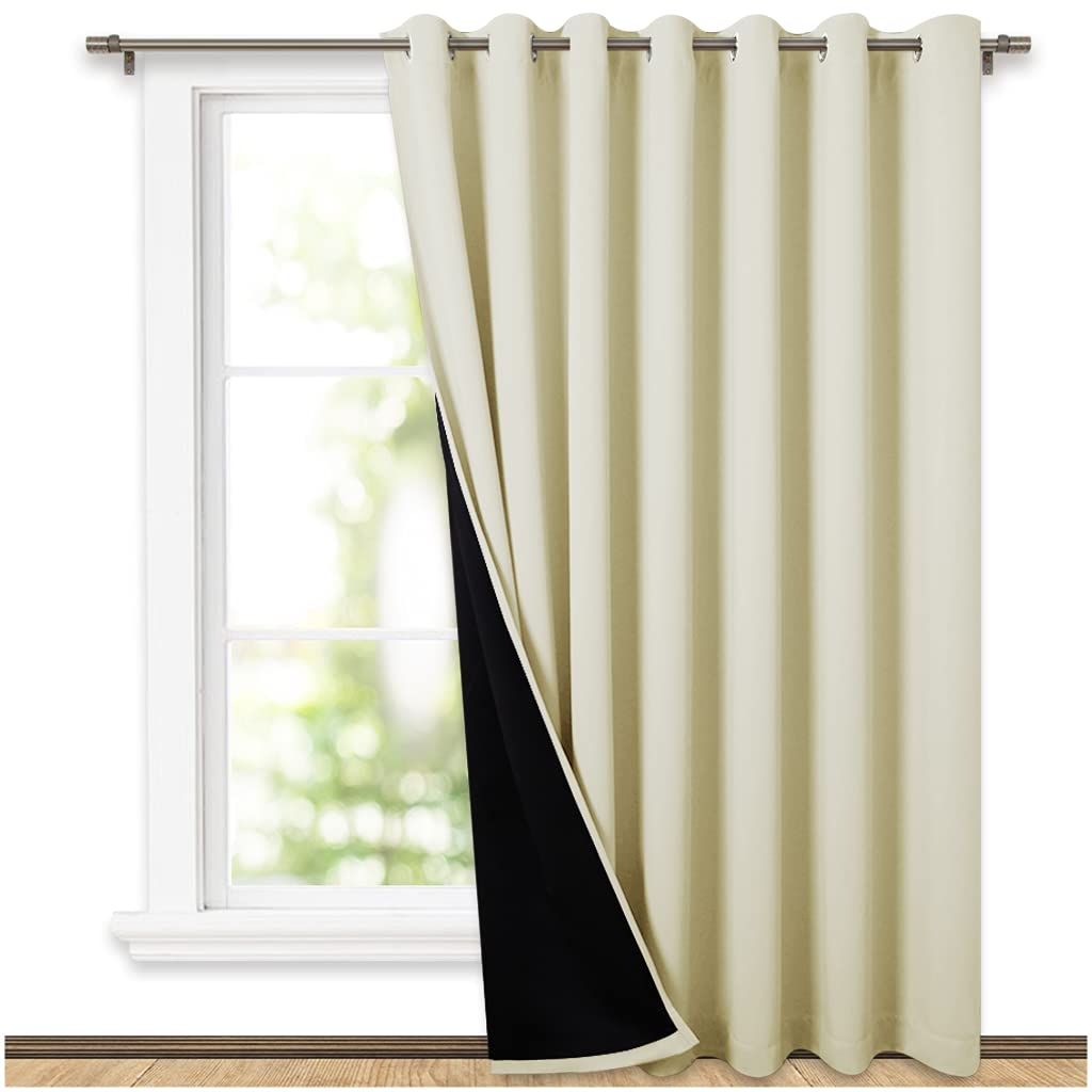 NICETOWN 100% Blackout Curtain 54 inches Long, Double-Deck Completely Blackout Window Treatment Thermal Insulated Lined Drape for Small Window (White, 1 PC, 52 inches Width Each Panel)