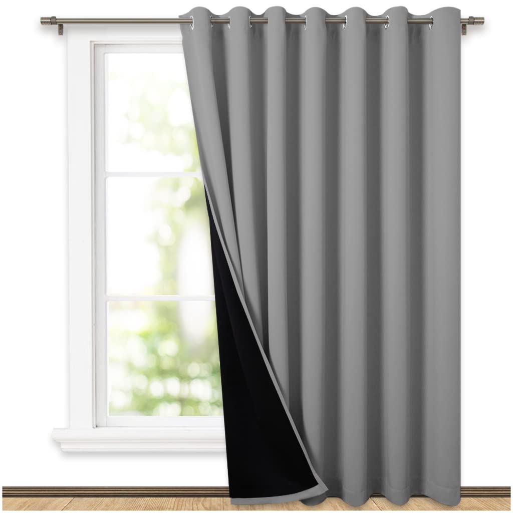 NICETOWN 100% Blackout Curtain 54 inches Long, Double-Deck Completely Blackout Window Treatment Thermal Insulated Lined Drape for Small Window (White, 1 PC, 52 inches Width Each Panel)