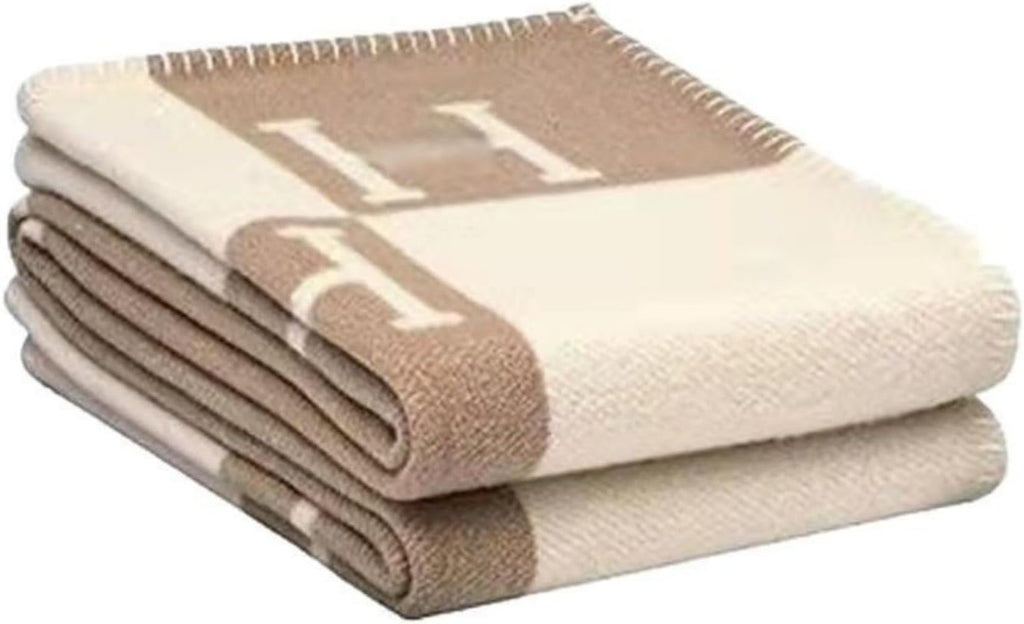 Fcteap h Blanket Soft Throw Blanket Faux Fleece Cashmere Plaid Warm Shawl Thick Knitted Plush Cozy Comfy for Women Throw Blanket for Sofa Couch Bed Queen King Size 55x66 in (Khaki)