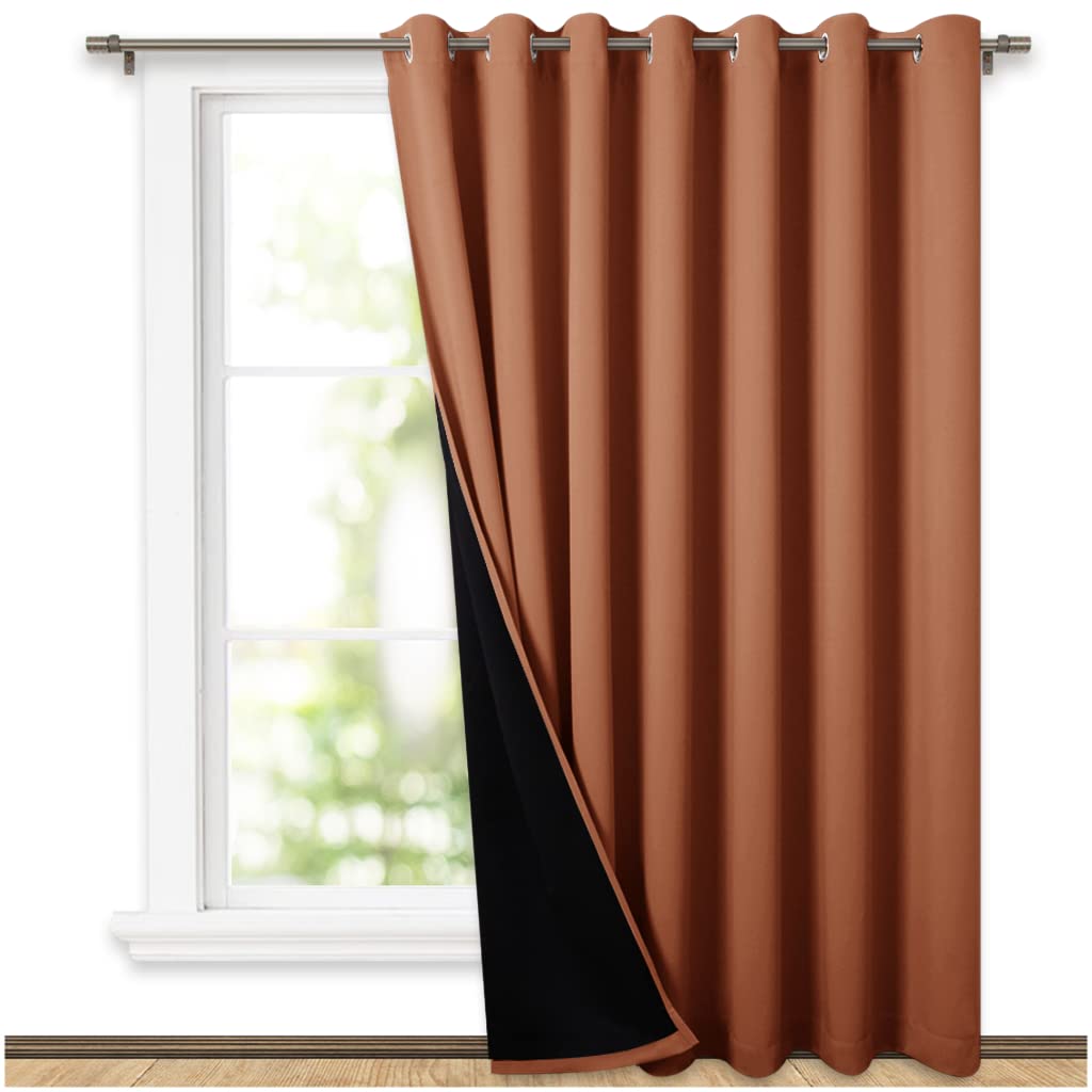 NICETOWN 100% Blackout Curtain 54 inches Long, Double-Deck Completely Blackout Window Treatment Thermal Insulated Lined Drape for Small Window (White, 1 PC, 52 inches Width Each Panel)