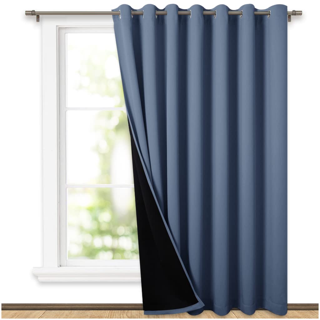 NICETOWN 100% Blackout Curtain 54 inches Long, Double-Deck Completely Blackout Window Treatment Thermal Insulated Lined Drape for Small Window (White, 1 PC, 52 inches Width Each Panel)
