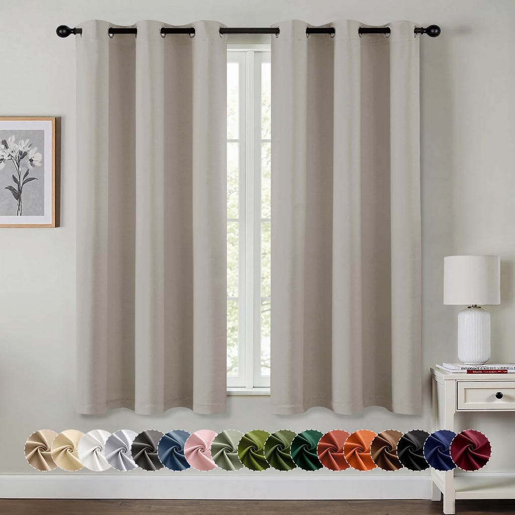 MIULEE Blackout Curtains for Bedroom 2 Panels 40 x 84 Inch Long Black