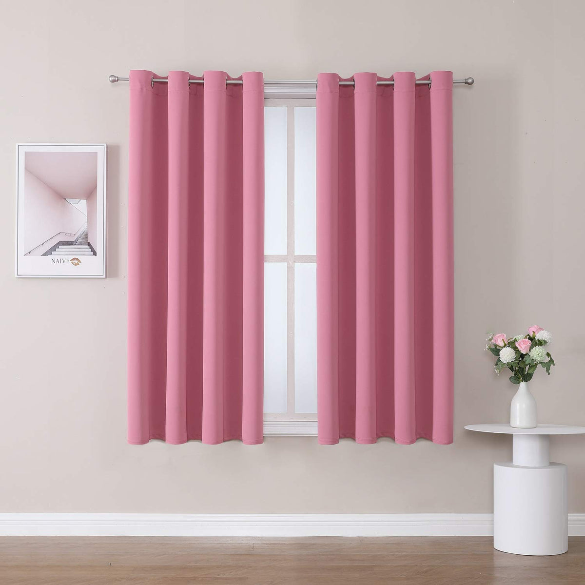 ChrisDowa Blackout Curtains for Bedroom and Living Room 63 Inches Long