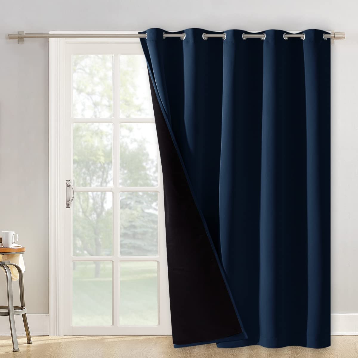NICETOWN 100% Blackout Curtain 54 inches Long, Double-Deck Completely Blackout Window Treatment Thermal Insulated Lined Drape for Small Window (White, 1 PC, 52 inches Width Each Panel)