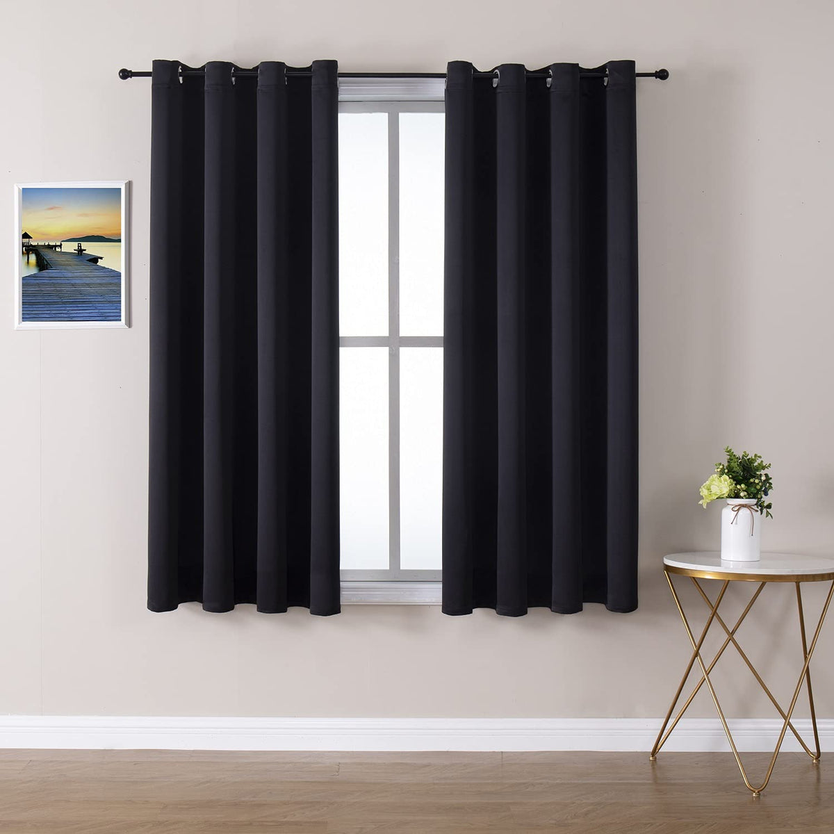 ChrisDowa Blackout Curtains for Bedroom and Living Room 63 Inches Long