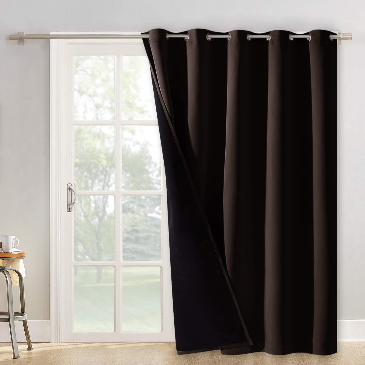 NICETOWN 100% Blackout Curtain 54 inches Long, Double-Deck Completely Blackout Window Treatment Thermal Insulated Lined Drape for Small Window (White, 1 PC, 52 inches Width Each Panel)