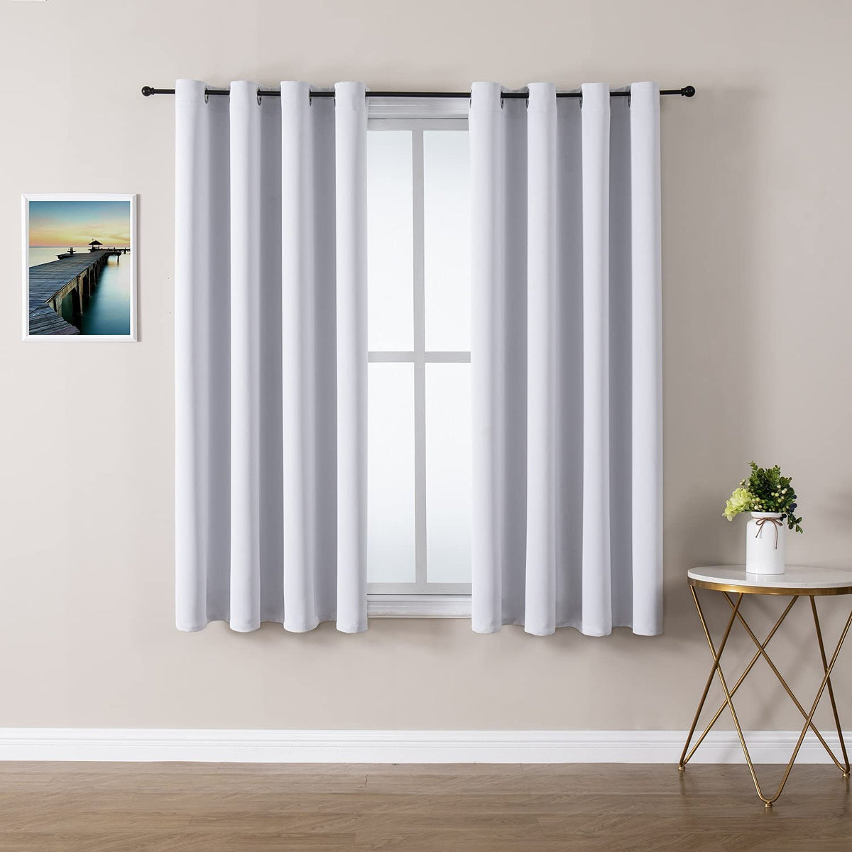 ChrisDowa Blackout Curtains for Bedroom and Living Room 63 Inches Long
