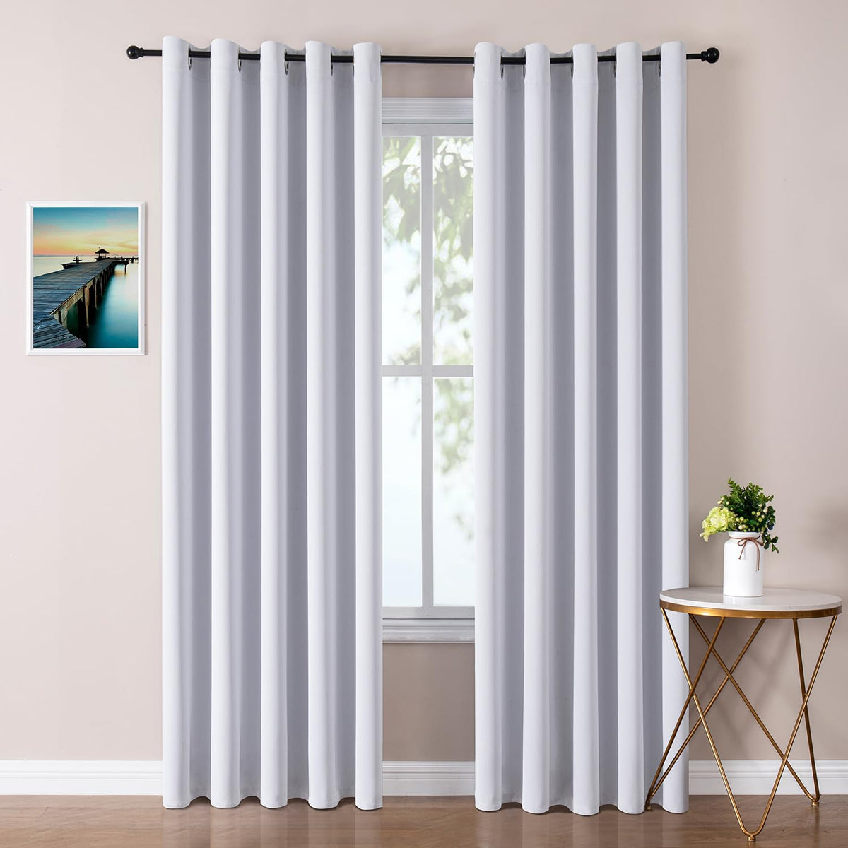 ChrisDowa Blackout Curtains for Bedroom and Living Room 63 Inches Long