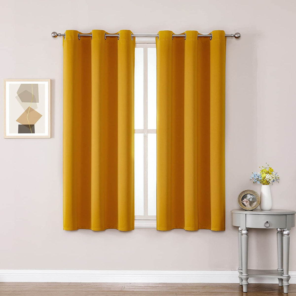 ChrisDowa Blackout Curtains for Bedroom and Living Room 63 Inches Long