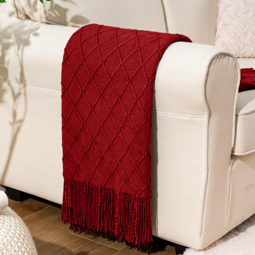 BATTILO HOME Rust Throw Blanket for Couch, 50"x60"