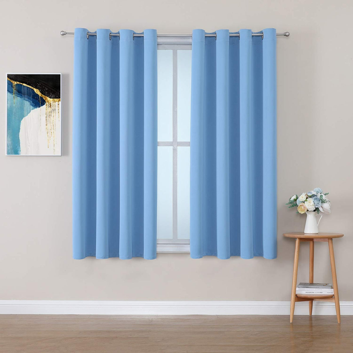 ChrisDowa Blackout Curtains for Bedroom and Living Room 63 Inches Long