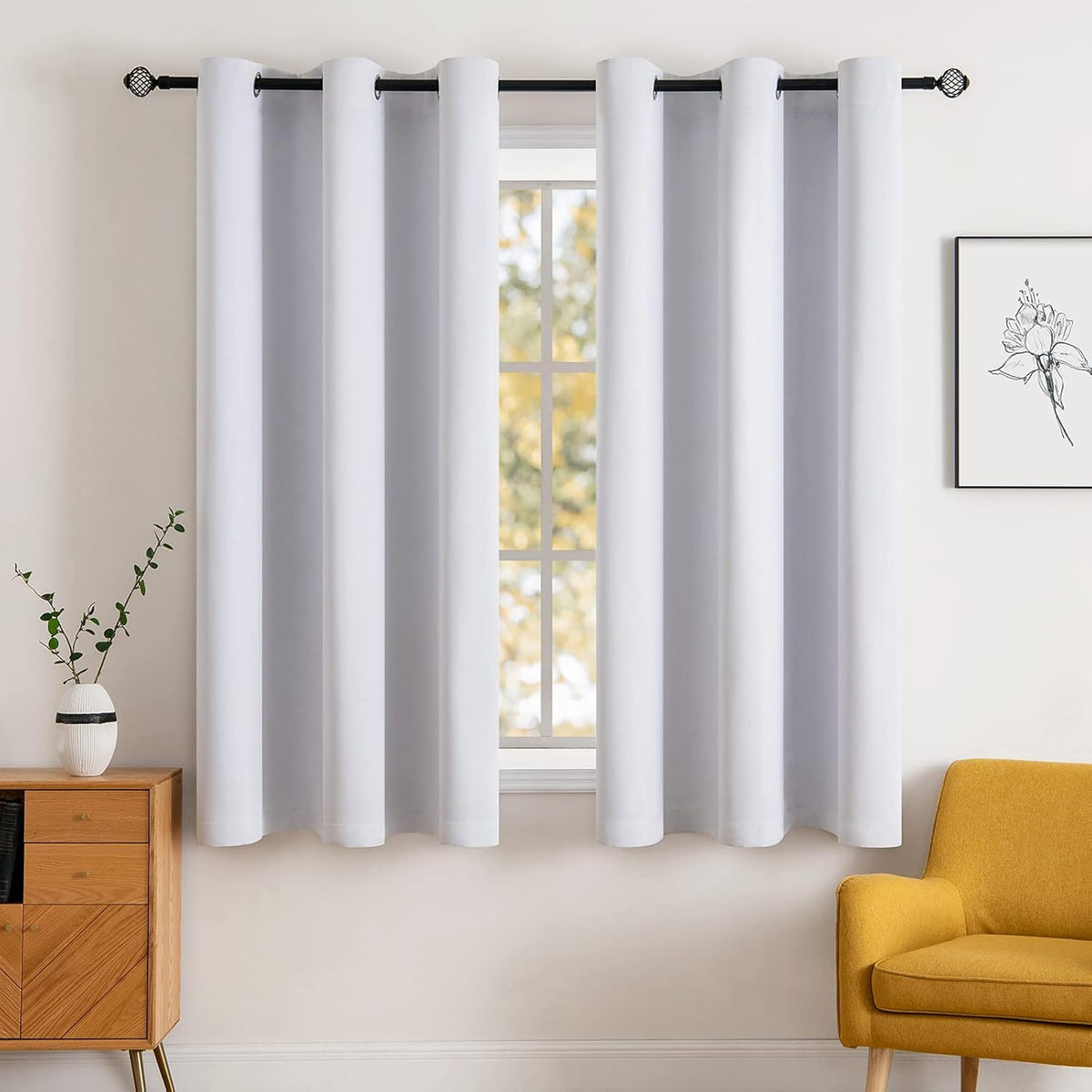 MIULEE Beige Blackout Bedroom Curtains Drapes 84 Inch Long 52"x84"
