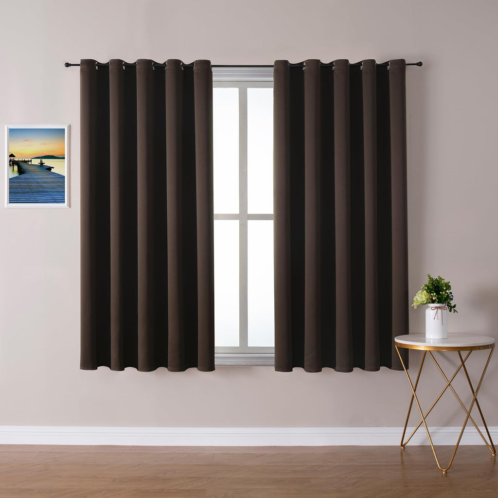ChrisDowa Blackout Curtains for Bedroom and Living Room 63 Inches Long