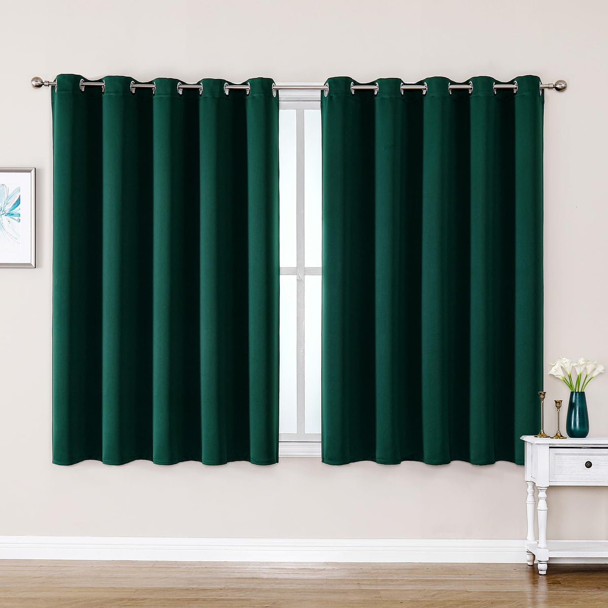 ChrisDowa Blackout Curtains for Bedroom and Living Room 63 Inches Long