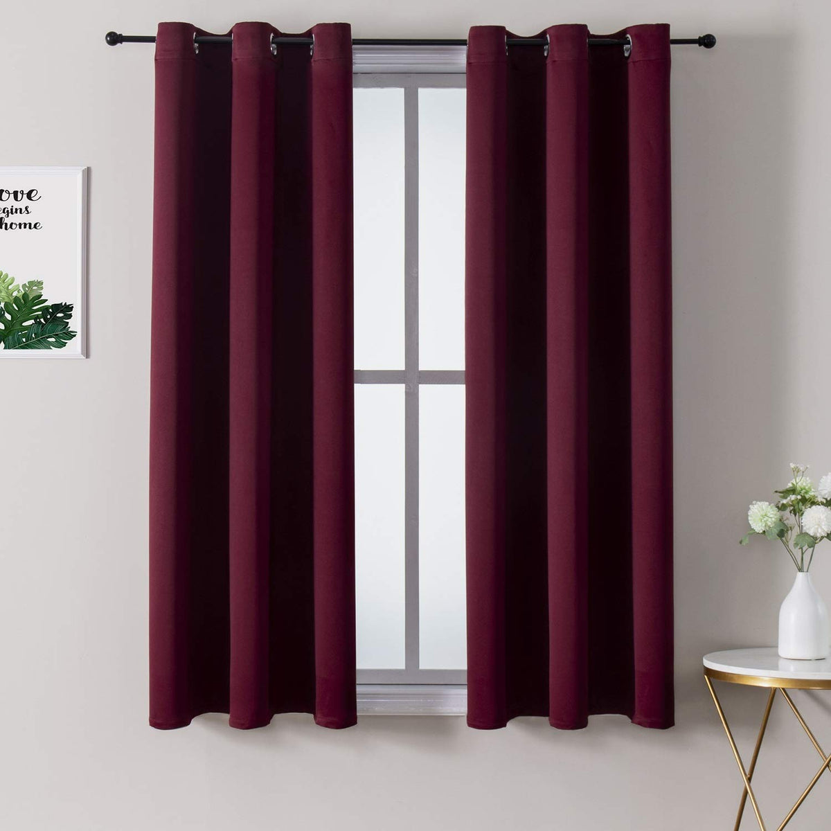 ChrisDowa Blackout Curtains for Bedroom and Living Room 63 Inches Long