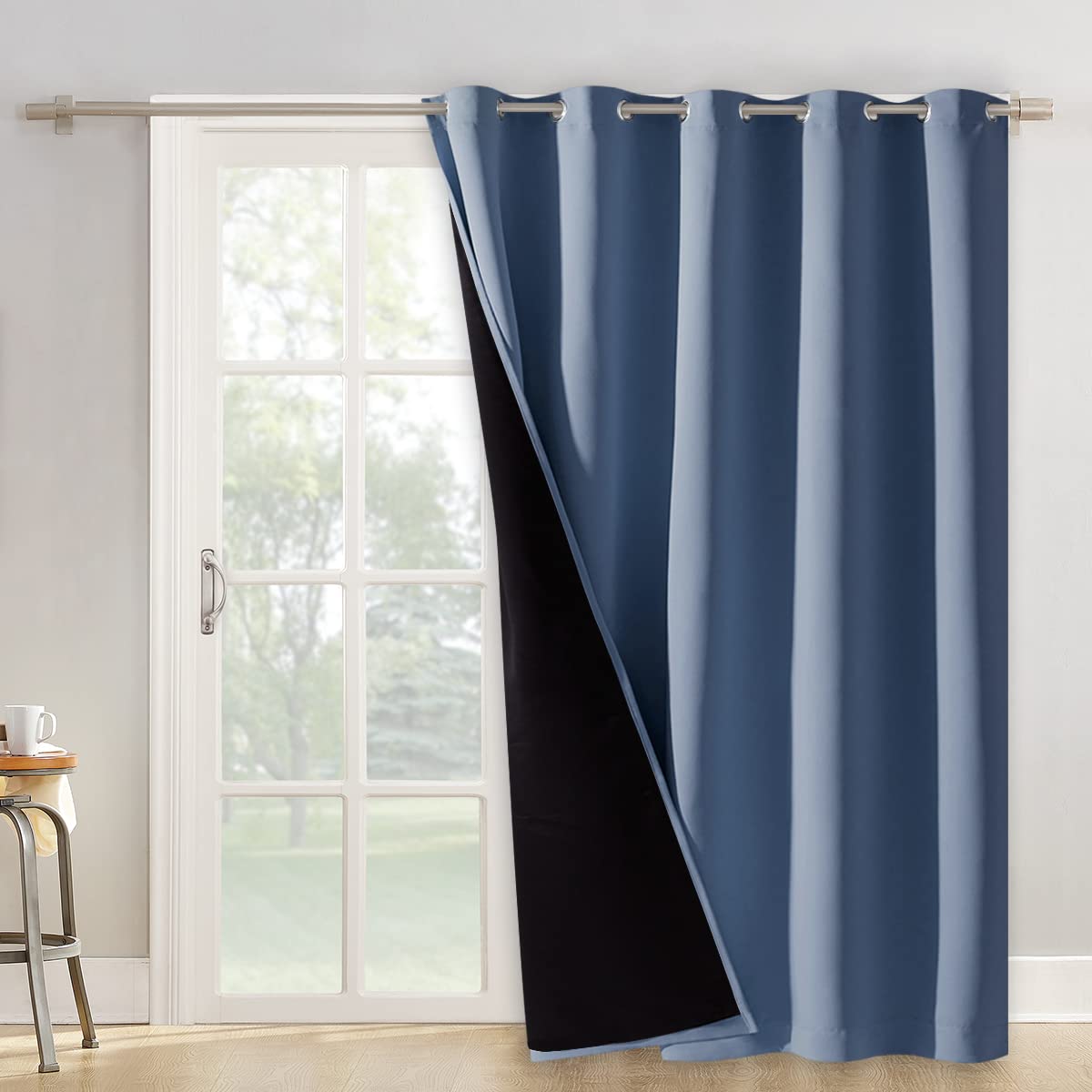 NICETOWN 100% Blackout Curtain 54 inches Long, Double-Deck Completely Blackout Window Treatment Thermal Insulated Lined Drape for Small Window (White, 1 PC, 52 inches Width Each Panel)