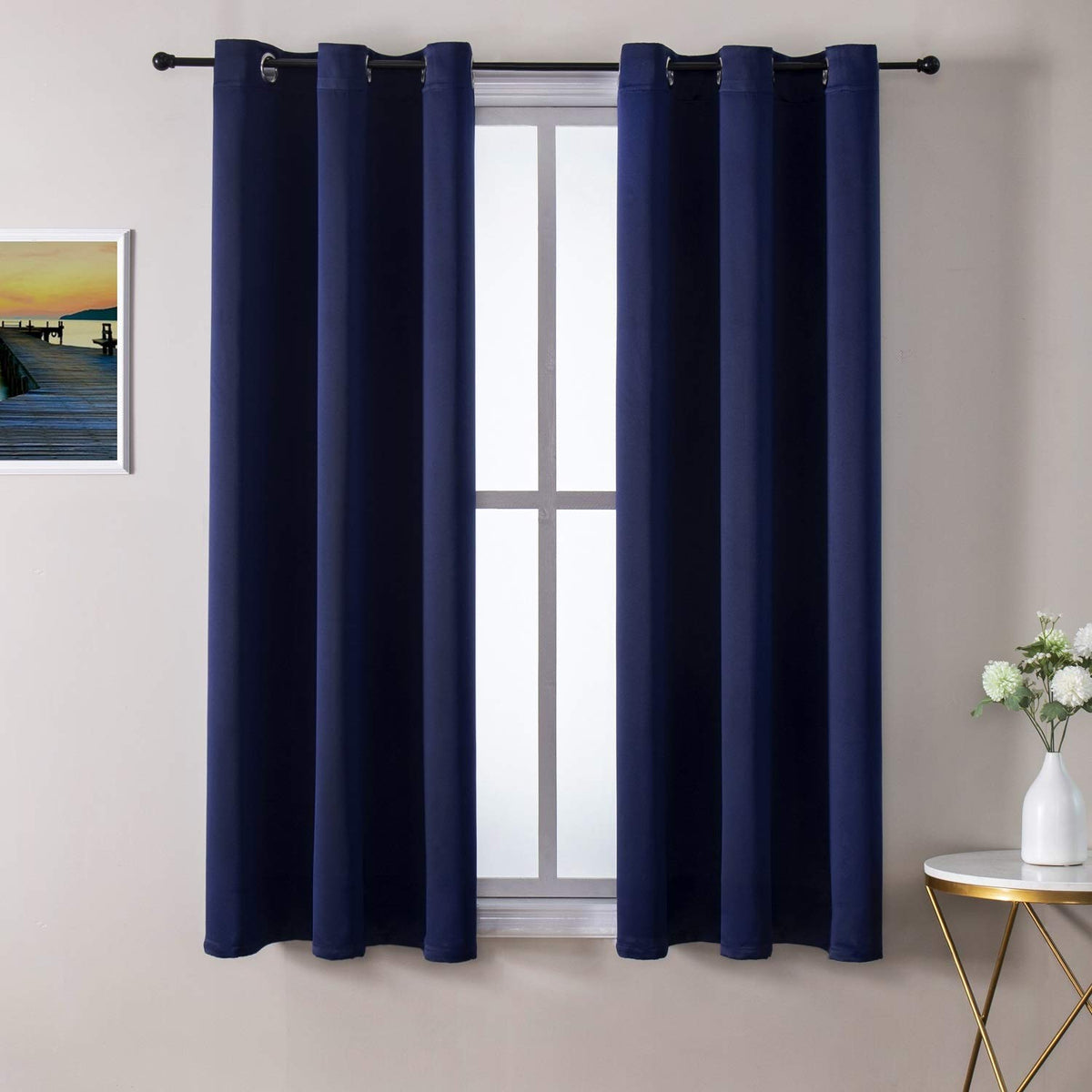 ChrisDowa Blackout Curtains for Bedroom and Living Room 63 Inches Long