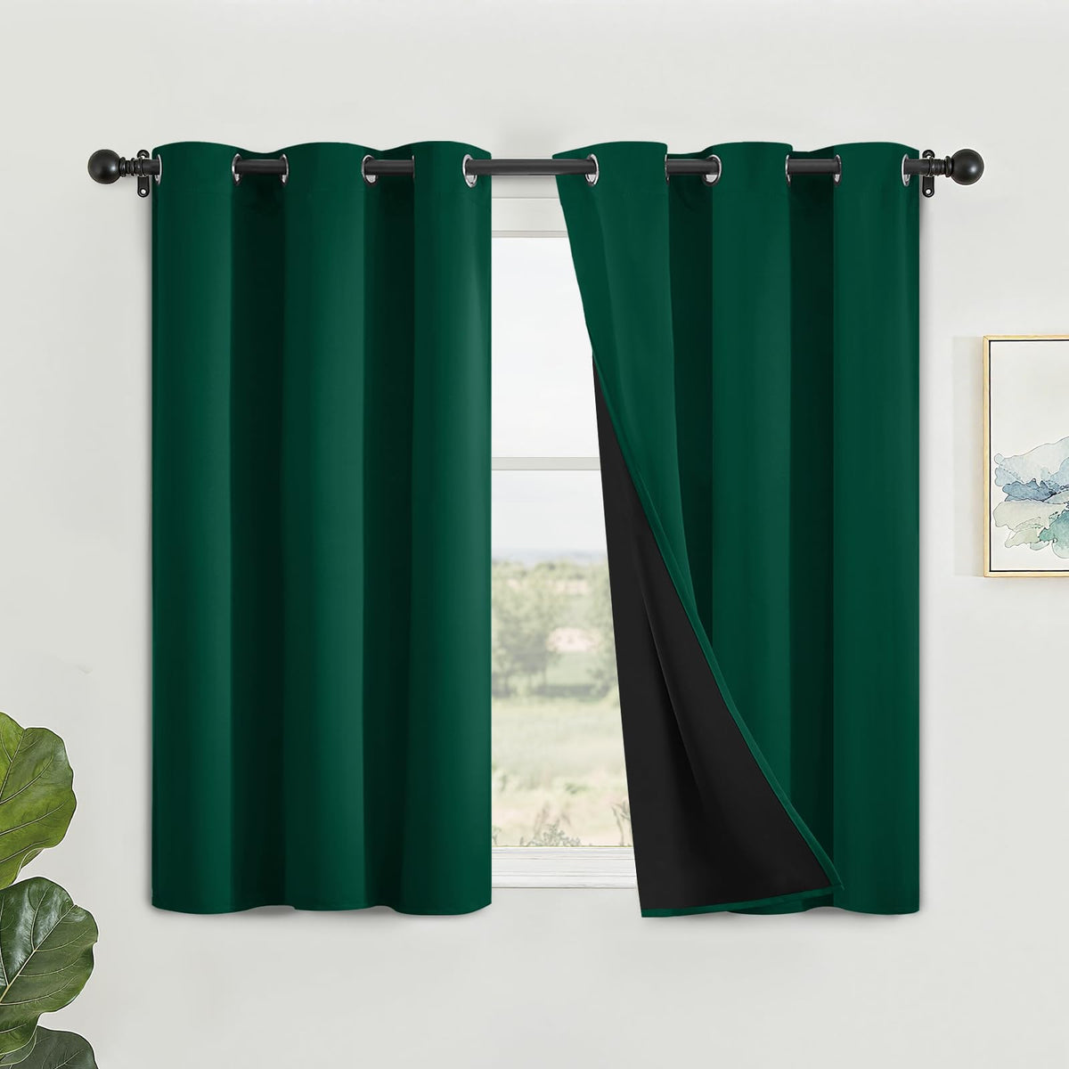 SimpleHome Cream 100% Blackout Curtains Room Darkening Living Room 84 Inch