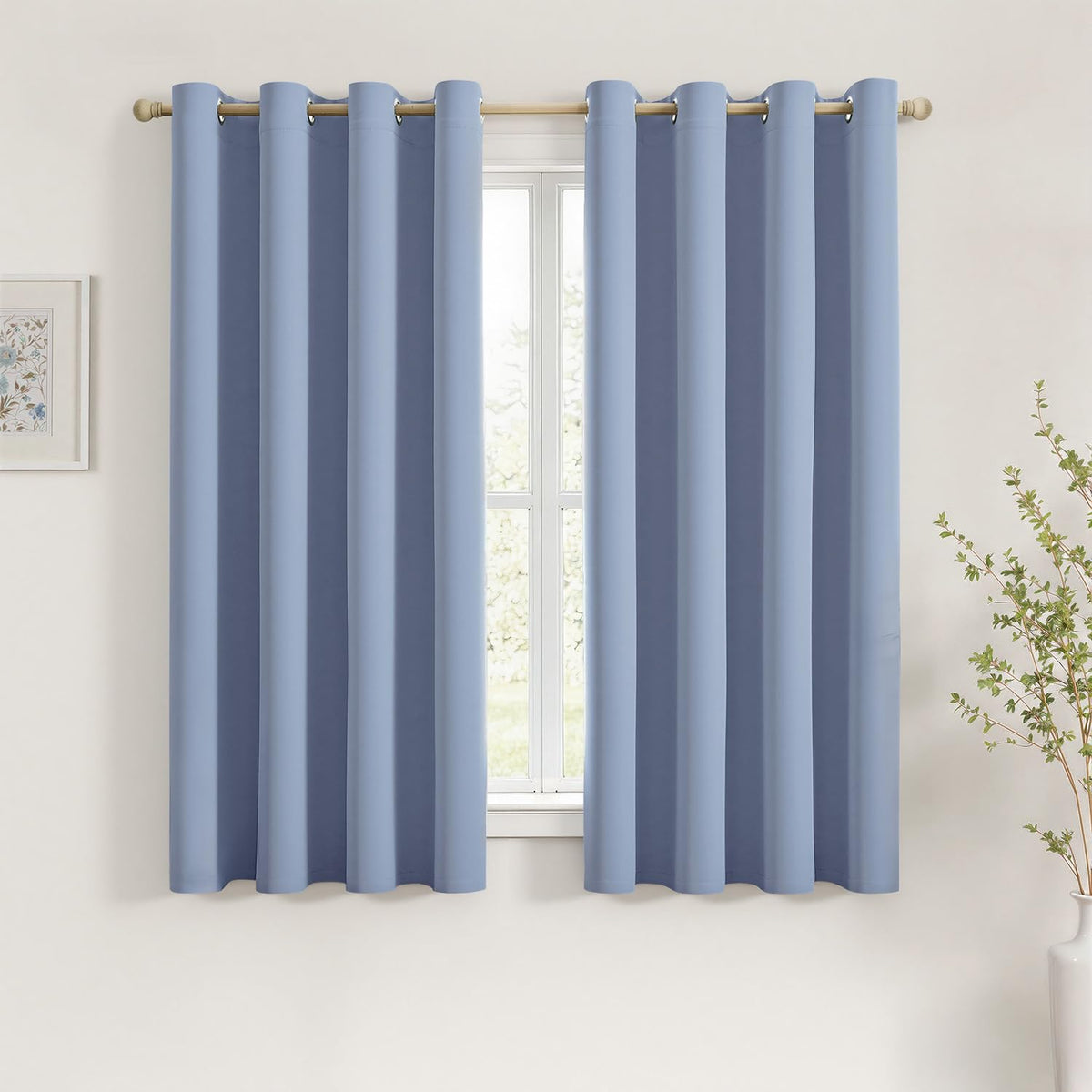 MIULEE Beige Blackout Bedroom Curtains Drapes 84 Inch Long 52"x84"