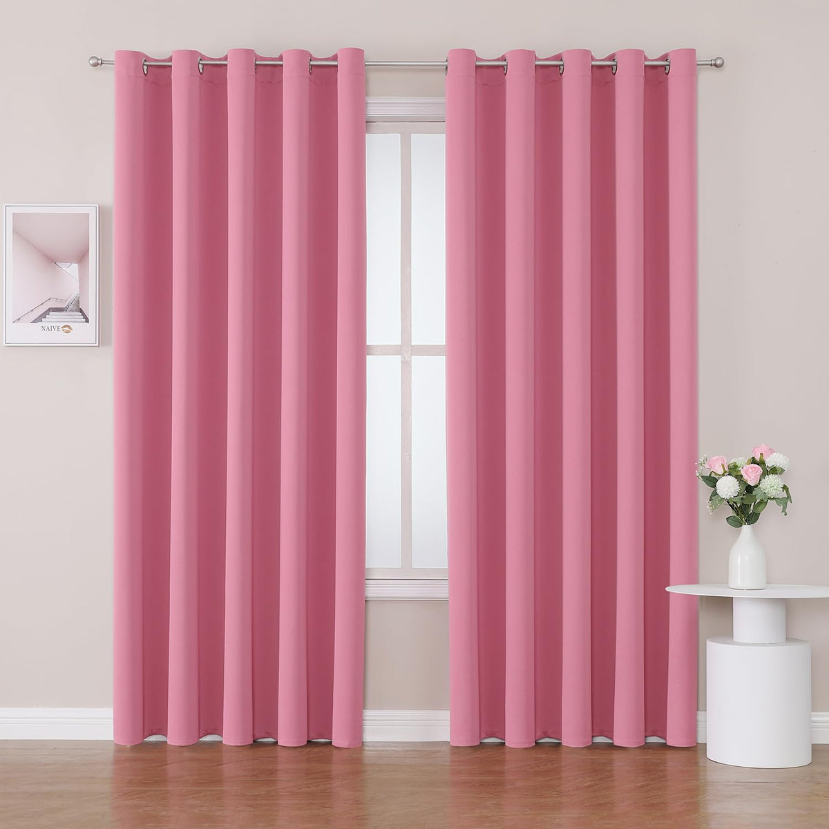 ChrisDowa Blackout Curtains for Bedroom and Living Room 63 Inches Long