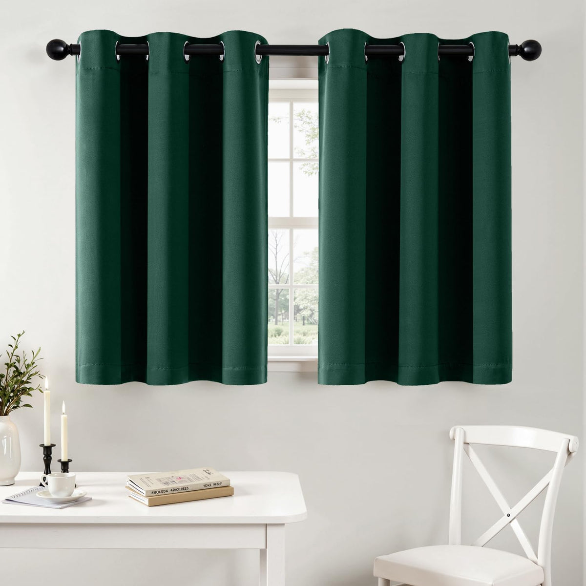 MIULEE Blackout Curtains for Bedroom 2 Panels 40 x 84 Inch Long Black