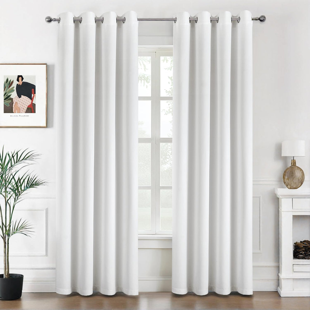 MIULEE Beige Blackout Bedroom Curtains Drapes 84 Inch Long 52"x84"