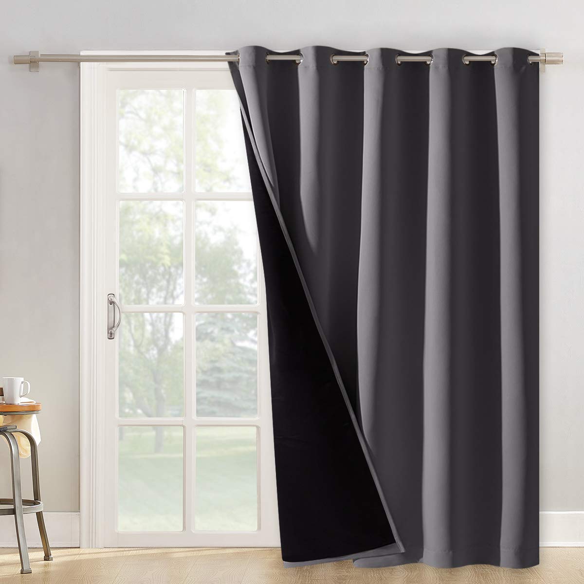 NICETOWN 100% Blackout Curtain 54 inches Long, Double-Deck Completely Blackout Window Treatment Thermal Insulated Lined Drape for Small Window (White, 1 PC, 52 inches Width Each Panel)