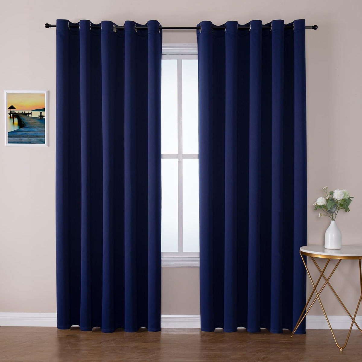 ChrisDowa Blackout Curtains for Bedroom and Living Room 63 Inches Long