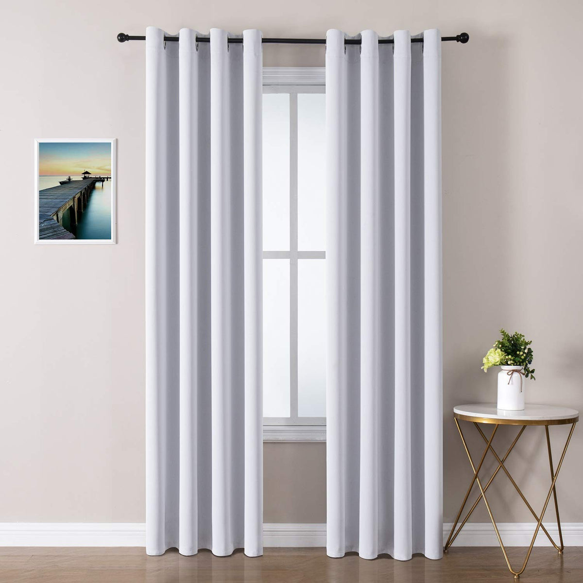 ChrisDowa Blackout Curtains for Bedroom and Living Room 63 Inches Long