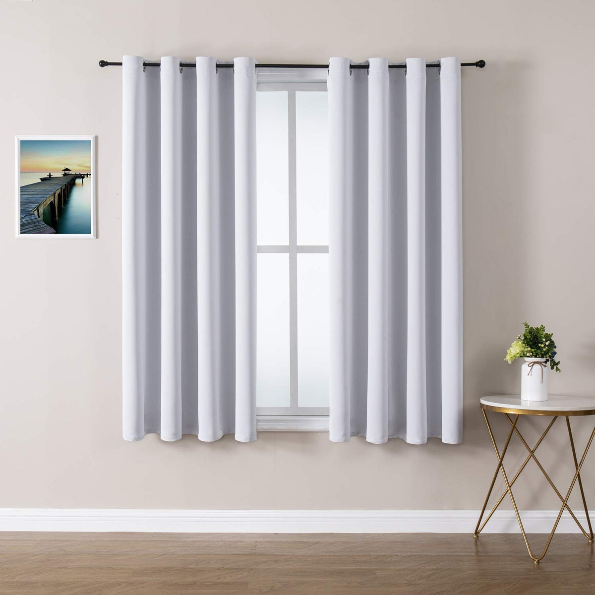 ChrisDowa Blackout Curtains for Bedroom and Living Room 63 Inches Long