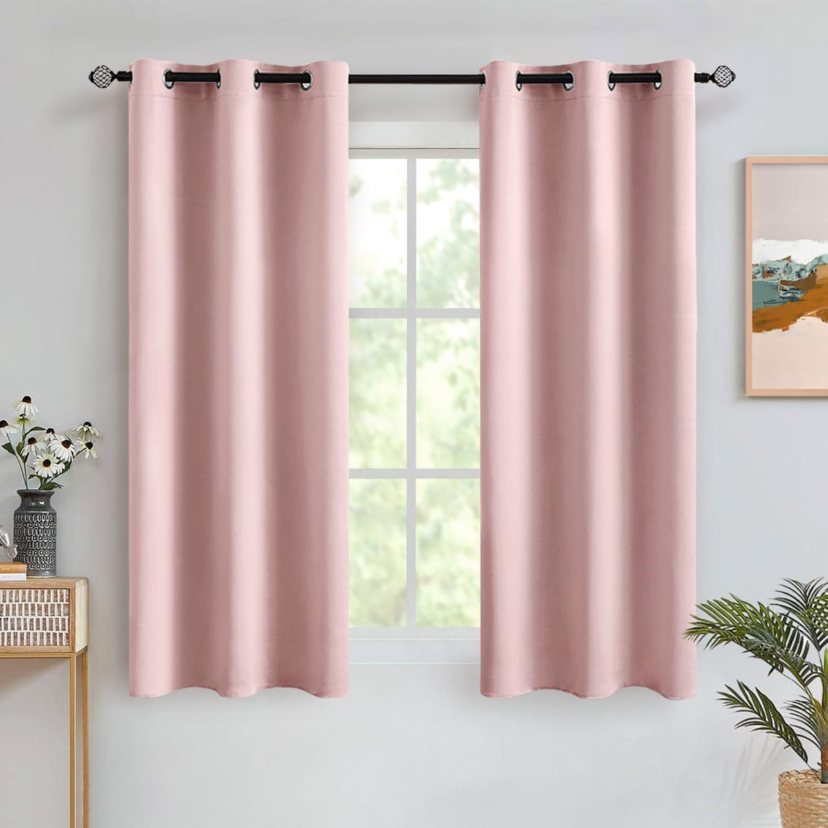 MIULEE Beige Blackout Bedroom Curtains Drapes 84 Inch Long 52"x84"