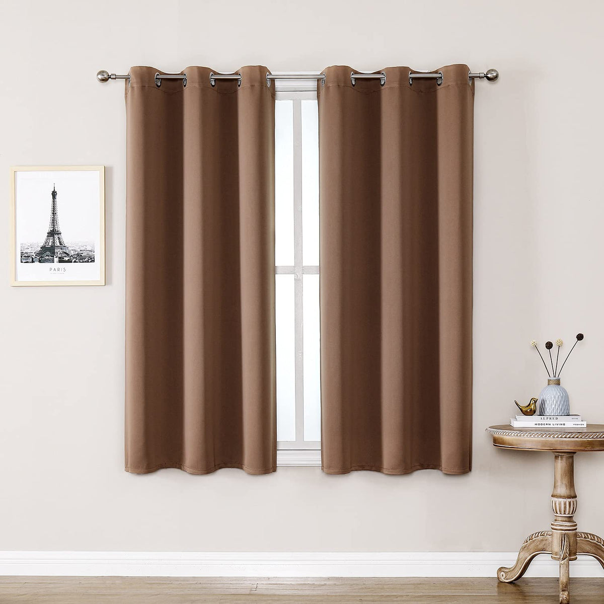 ChrisDowa Blackout Curtains for Bedroom and Living Room 63 Inches Long