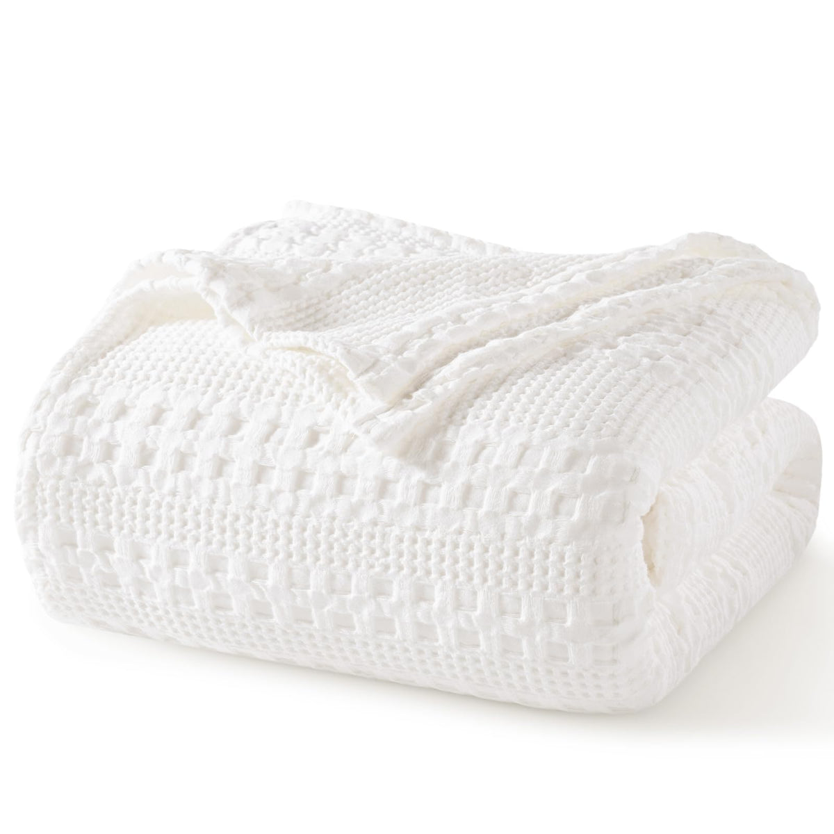 PHF Lightweight 100% Cotton Waffle Throw Blanket for Couch, Light Taupe