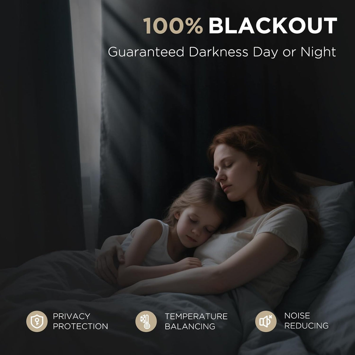 Joydeco Blackout Curtains for Bedroom - 84 Inch Long 100% Light Blocking 2 Panels Light Beige Drapes, Thermal Insulated Room Darkening Curtains, Linen Textured for Living Room, Rod Pocket & Back Tabs