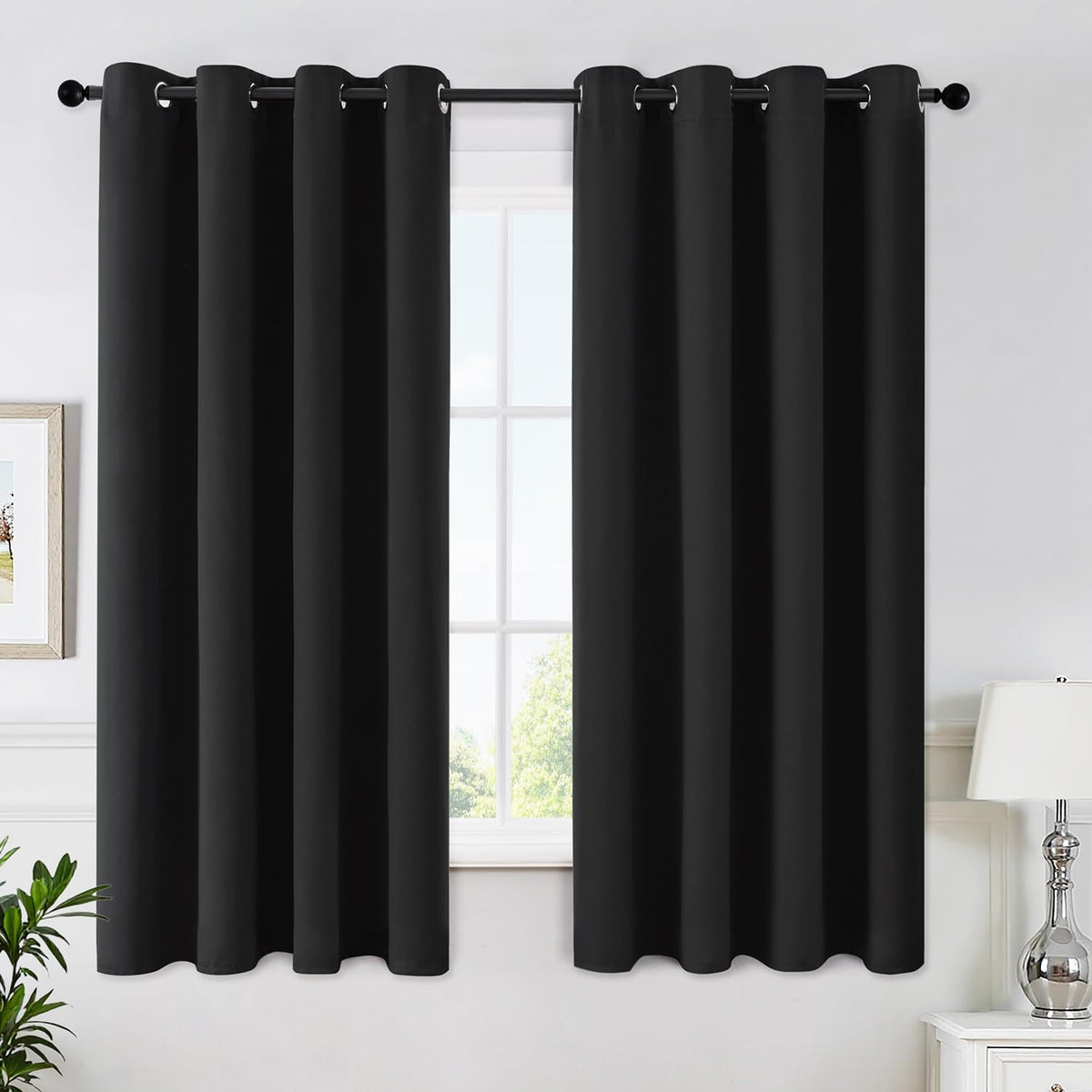 MIULEE Beige Blackout Bedroom Curtains Drapes 84 Inch Long 52"x84"