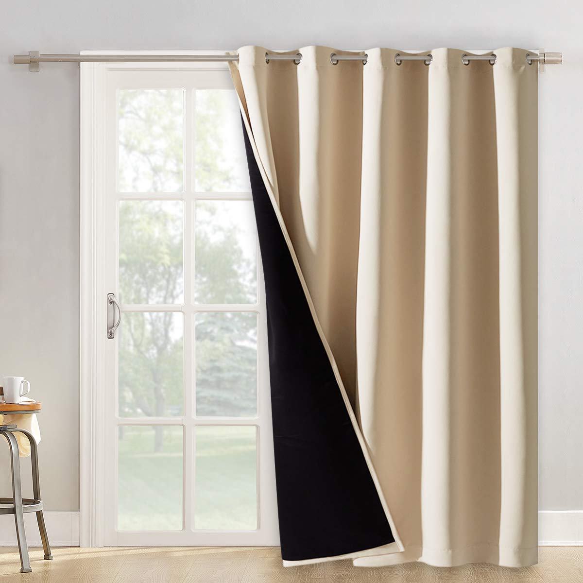 NICETOWN 100% Blackout Curtain 54 inches Long, Double-Deck Completely Blackout Window Treatment Thermal Insulated Lined Drape for Small Window (White, 1 PC, 52 inches Width Each Panel)