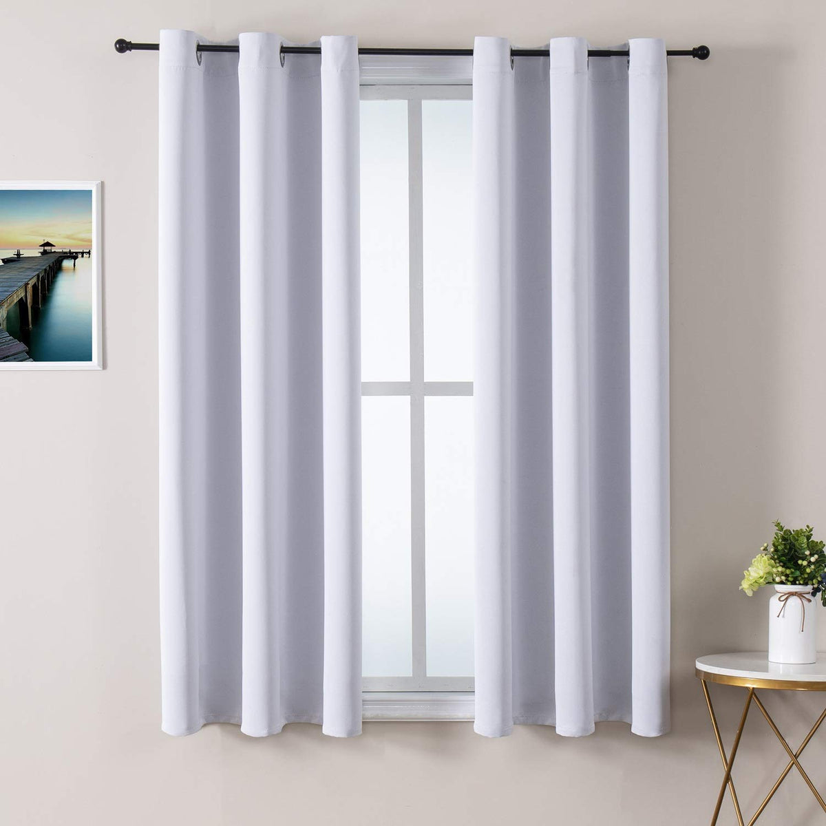 ChrisDowa Blackout Curtains for Bedroom and Living Room 63 Inches Long