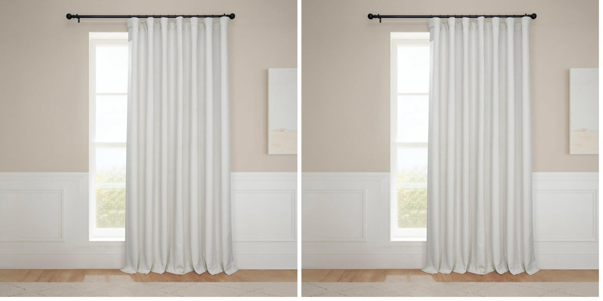 Faux Linen Curtains for Living Room (1 Panel) - 50W X 96L, Birch Taupe
